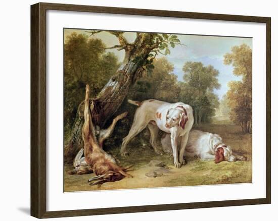 Dog and Hare-Jean-Baptiste Oudry-Framed Giclee Print