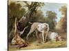 Dog and Hare-Jean-Baptiste Oudry-Stretched Canvas