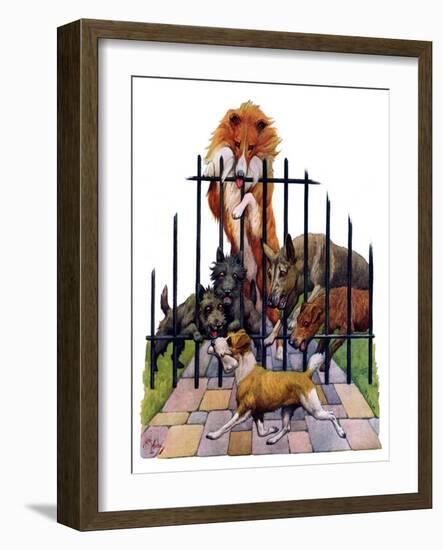 "Dog and His Bone,"March 5, 1927-Robert L. Dickey-Framed Premium Giclee Print