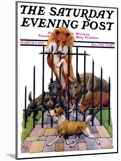 "Dog and His Bone," Saturday Evening Post Cover, March 5, 1927-Robert L. Dickey-Mounted Giclee Print