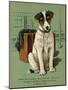 Dog and Luggage-null-Mounted Art Print