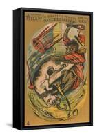 Dog and Monkey Fight-null-Framed Stretched Canvas