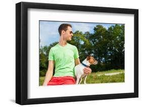 Dog and Owner-Javier Brosch-Framed Photographic Print