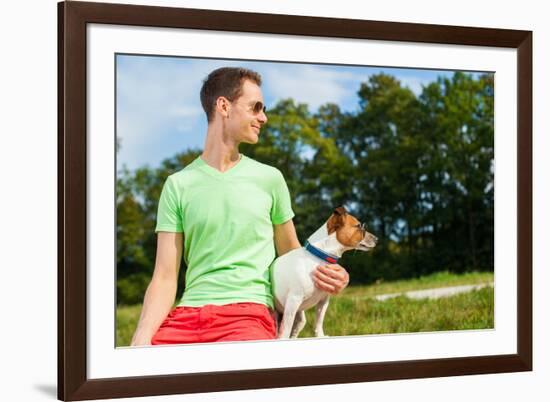 Dog and Owner-Javier Brosch-Framed Photographic Print