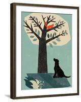 Dog and Squirrel-Rocket 68-Framed Giclee Print