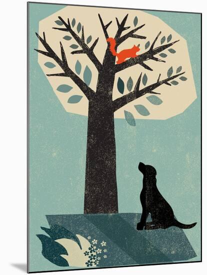Dog and Squirrel-Rocket 68-Mounted Giclee Print