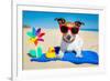 Dog at Beach-Javier Brosch-Framed Photographic Print