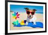 Dog at Beach-Javier Brosch-Framed Photographic Print