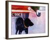 Dog at the Used Car Lot, Rex with Orange Car-Brenda Brin Booker-Framed Giclee Print