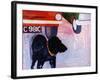 Dog at the Used Car Lot, Rex with Orange Car-Brenda Brin Booker-Framed Giclee Print