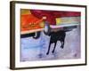 Dog at the Used Car Lot, Rex with Red Car-Brenda Brin Booker-Framed Giclee Print