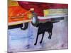 Dog at the Used Car Lot, Rex with Red Car-Brenda Brin Booker-Mounted Giclee Print