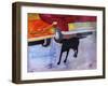 Dog at the Used Car Lot, Rex with Red Car-Brenda Brin Booker-Framed Giclee Print