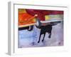 Dog at the Used Car Lot, Rex with Red Car-Brenda Brin Booker-Framed Giclee Print