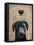 Dog Au Vin Black Labrador-Fab Funky-Framed Stretched Canvas