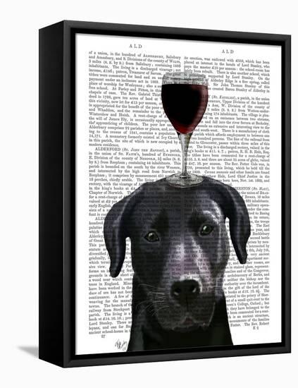 Dog Au Vin Black Labrador-Fab Funky-Framed Stretched Canvas