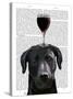 Dog Au Vin Black Labrador-Fab Funky-Stretched Canvas