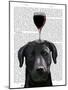 Dog Au Vin Black Labrador-Fab Funky-Mounted Art Print