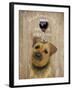 Dog Au Vin Border Terrier-Fab Funky-Framed Art Print