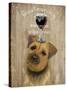 Dog Au Vin Border Terrier-Fab Funky-Stretched Canvas