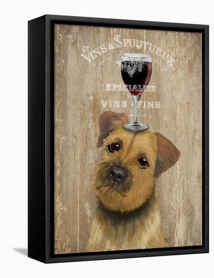 Dog Au Vin Border Terrier-Fab Funky-Framed Stretched Canvas