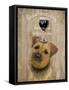 Dog Au Vin Border Terrier-Fab Funky-Framed Stretched Canvas