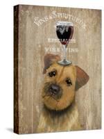 Dog Au Vin Border Terrier-Fab Funky-Stretched Canvas