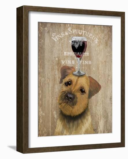 Dog Au Vin Border Terrier-Fab Funky-Framed Art Print