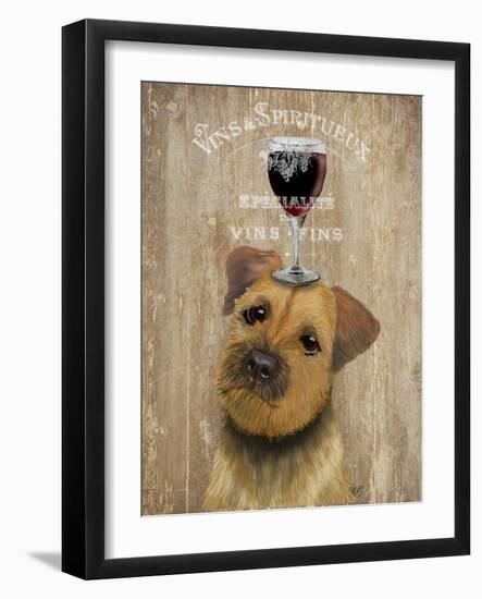 Dog Au Vin Border Terrier-Fab Funky-Framed Art Print