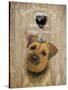 Dog Au Vin Border Terrier-Fab Funky-Stretched Canvas