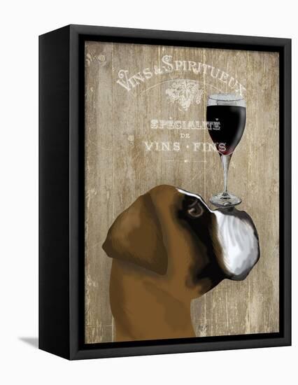 Dog Au Vin Boxer-Fab Funky-Framed Stretched Canvas