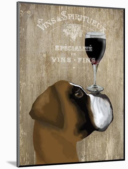 Dog Au Vin Boxer-Fab Funky-Mounted Art Print