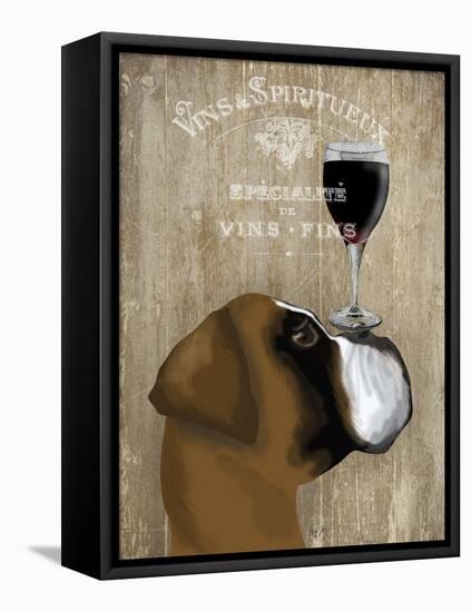 Dog Au Vin Boxer-Fab Funky-Framed Stretched Canvas