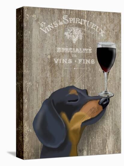 Dog Au Vin Dachshund-Fab Funky-Stretched Canvas