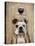 Dog Au Vin English Bulldog-Fab Funky-Stretched Canvas