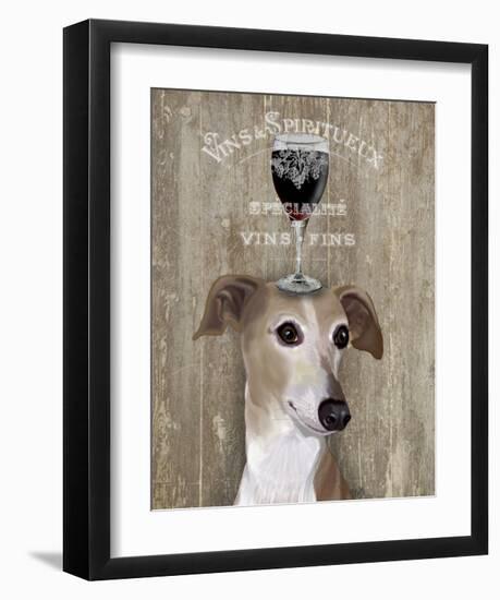 Dog Au Vin Greyhound-Fab Funky-Framed Art Print