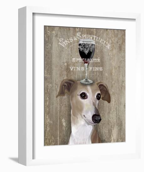 Dog Au Vin Greyhound-Fab Funky-Framed Art Print