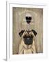 Dog Au Vin, Pug-Fab Funky-Framed Art Print