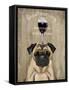 Dog Au Vin, Pug-Fab Funky-Framed Stretched Canvas