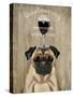 Dog Au Vin, Pug-Fab Funky-Stretched Canvas