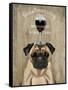 Dog Au Vin, Pug-Fab Funky-Framed Stretched Canvas