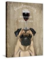 Dog Au Vin, Pug-Fab Funky-Stretched Canvas