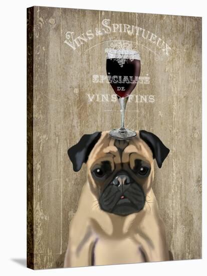 Dog Au Vin, Pug-Fab Funky-Stretched Canvas