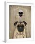 Dog Au Vin, Pug-Fab Funky-Framed Art Print