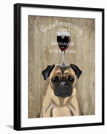 Dog Au Vin, Pug-Fab Funky-Framed Art Print