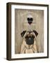 Dog Au Vin, Pug-Fab Funky-Framed Art Print
