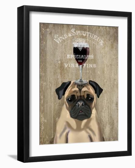 Dog Au Vin, Pug-Fab Funky-Framed Art Print