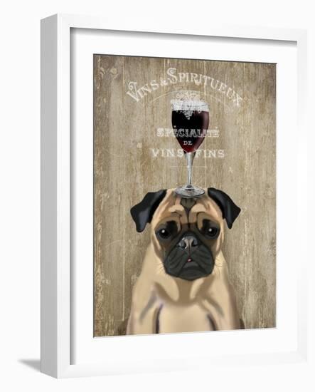 Dog Au Vin, Pug-Fab Funky-Framed Art Print