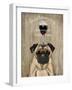 Dog Au Vin, Pug-Fab Funky-Framed Art Print