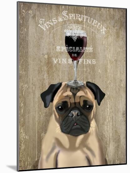 Dog Au Vin, Pug-Fab Funky-Mounted Art Print